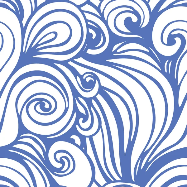 Seamless pattern with curves and waves — Stock Vector