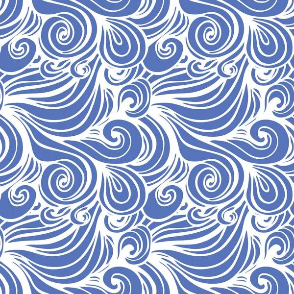 Seamless pattern with curves and waves — Stock Vector