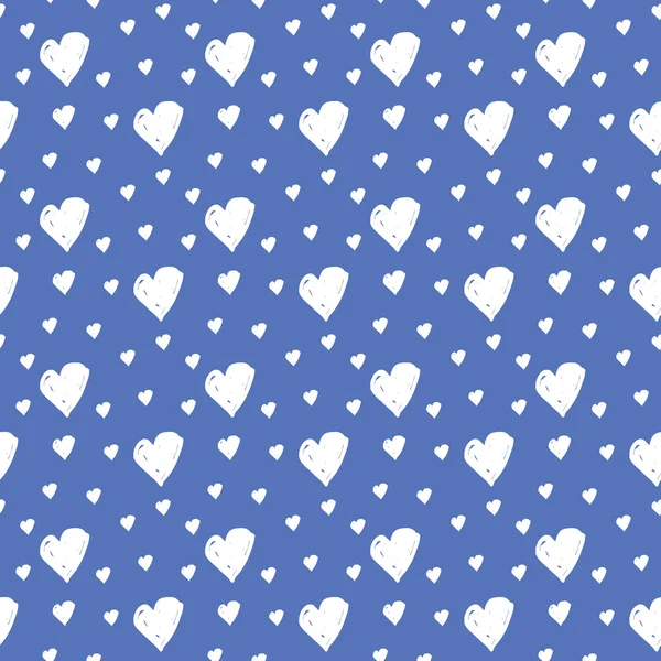 Minimalistic seamless pattern with hand drawn hearts — Stock Vector