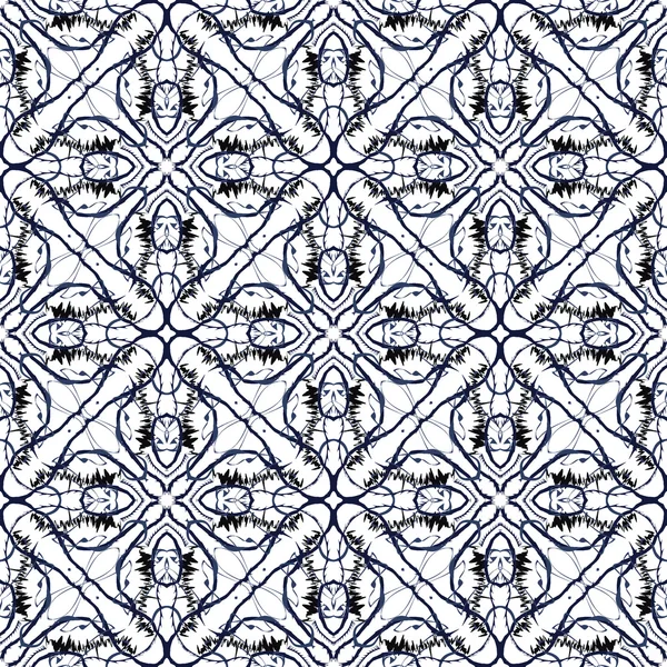 Motif abstrait tribal dessiné à la main sans couture — Image vectorielle