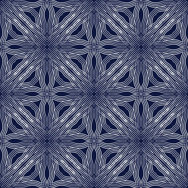 Motif abstrait tribal dessiné à la main sans couture — Image vectorielle