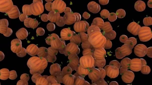 Animation Eines Halloween Kürbisflusses Mit Alpha Schicht — Stockvideo