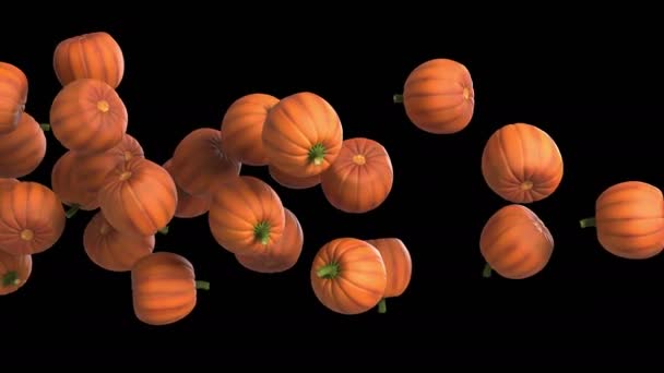 Animatie Van Een Halloween Pompoenstroom Met Alpha Laag — Stockvideo