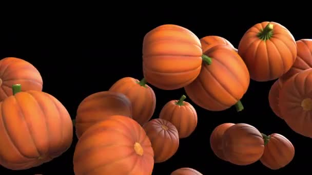 Animatie Van Een Halloween Pompoenstroom Met Alpha Laag — Stockvideo