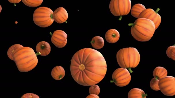 Animazione Flusso Zucca Halloween Con Strato Alfa — Video Stock