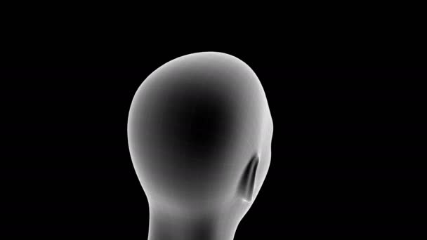 Animation Einer Frau Mit Röntgen Hologramm Das Die Schmerzzone Hinterkopf — Stockvideo
