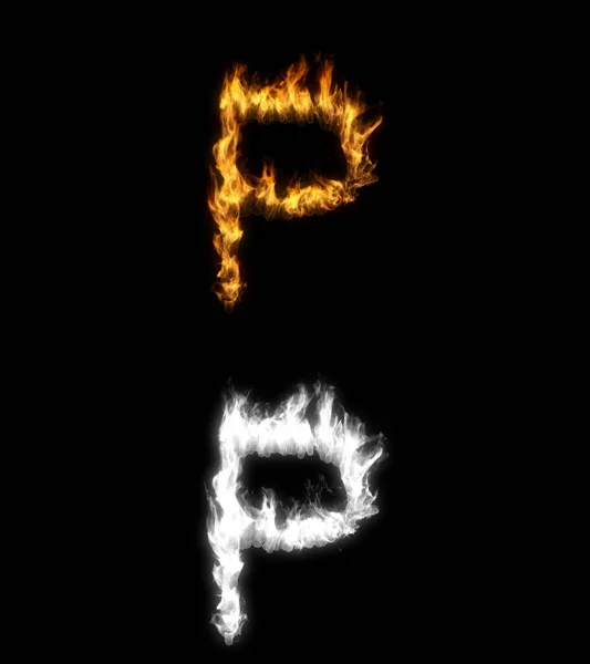 Illustration Letter Fire Alpha Layer — Stock Photo, Image