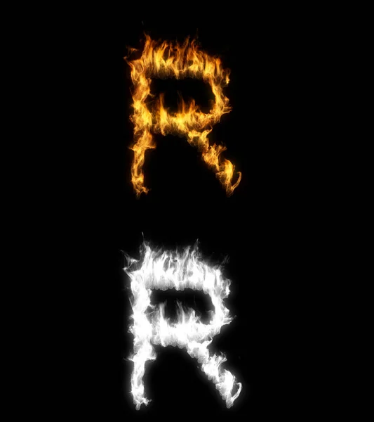 Illustration Letter Fire Alpha Layer — Stock Photo, Image
