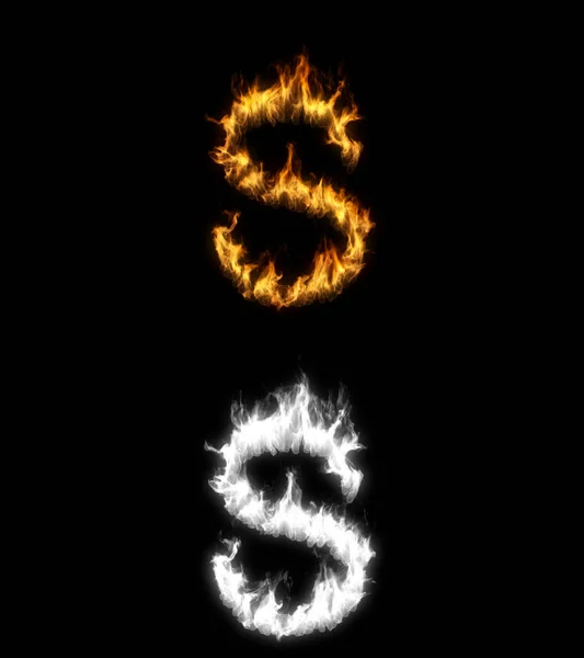 Illustration Letter Fire Alpha Layer — Stock Photo, Image