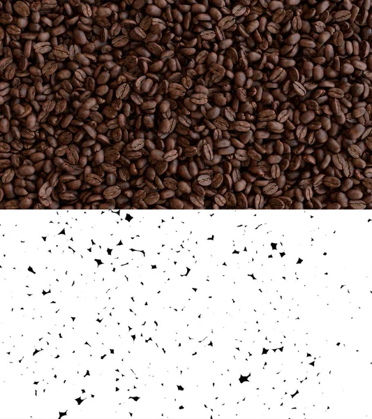 Illustration Coffee Beans Flow Alpha Layer — Stock Photo, Image