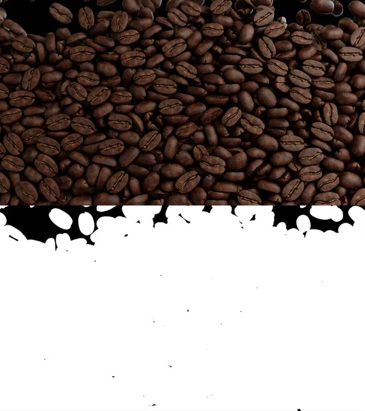 Darstellung Eines Kaffeebohnenflusses Mit Alpha Schicht — Stockfoto