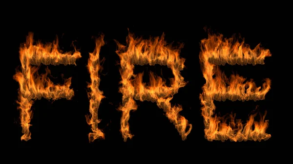 Illustration Word Fire Text Fire Alpha Layer — Stock Photo, Image