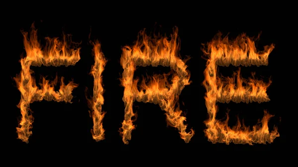 Illustration Word Fire Text Fire Alpha Layer — Stock Photo, Image