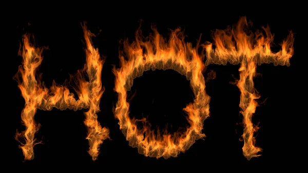 Illustratie Van Woord Hete Tekst Vuur Met Alpha Laag — Stockfoto