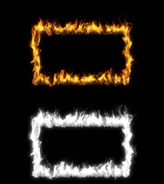 Illustratie Van Rechthoek Vorm Vuur Met Alpha Laag — Stockfoto