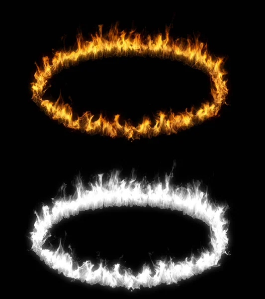 アルファ層と火に楕円形の3Dイラスト ロイヤリティフリーのストック写真