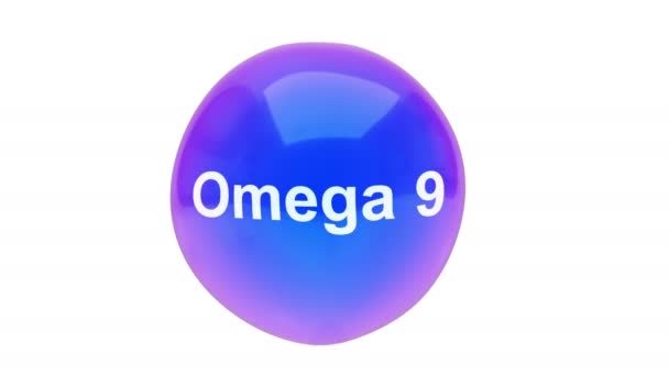 Animation Bubble Sphere Omega9 Floating White Background Alpha Layer — Stock Video