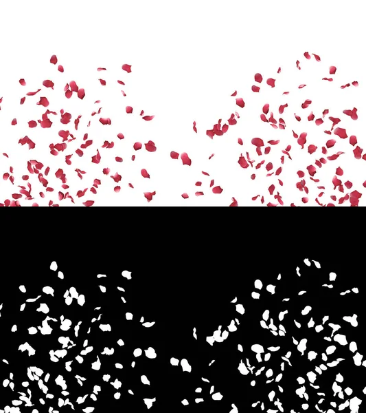 Illustration Rose Petals Flow Alpha Layer — Foto Stock