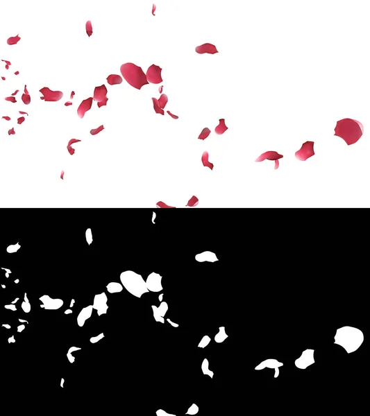 Ілюстрація Пелюсток Троянд Течуть Альфа Шаром Ліцензійні Стокові Зображення