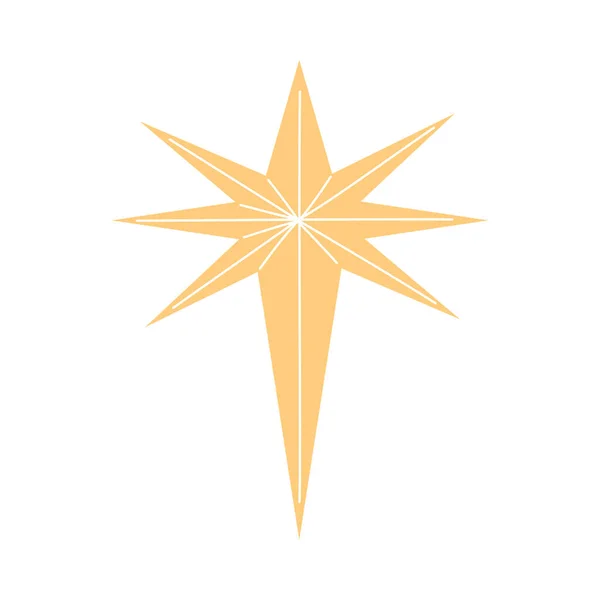 Traditional Christmas decorative golden star vector illustration — Stock Vector