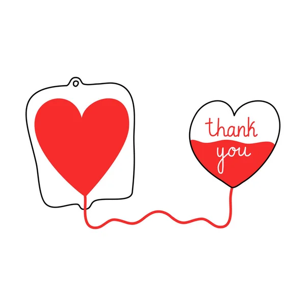 Kan bağışında bulunduğun için teşekkür ederim. — Stok Vektör