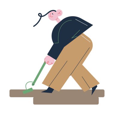 Genç bahçıvan, özel bir kumarbazla toprakla ilgileniyor.