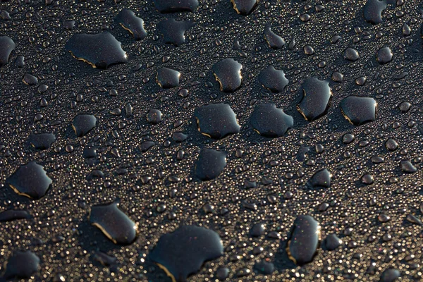 Wassertropfen Fallen Nach Regen Auf Auto — Stockfoto