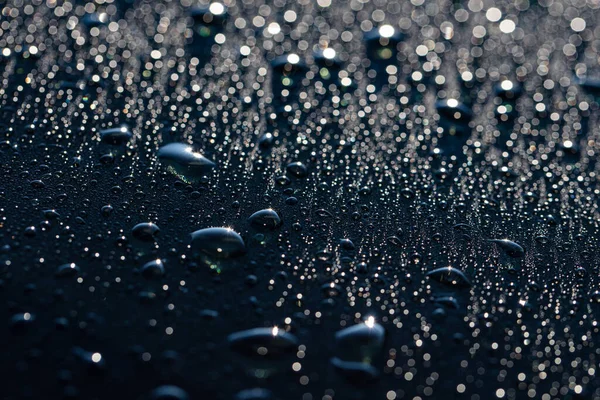 Primo Piano Delle Gocce Acqua Sulla Macchina Dopo Pioggia — Foto Stock