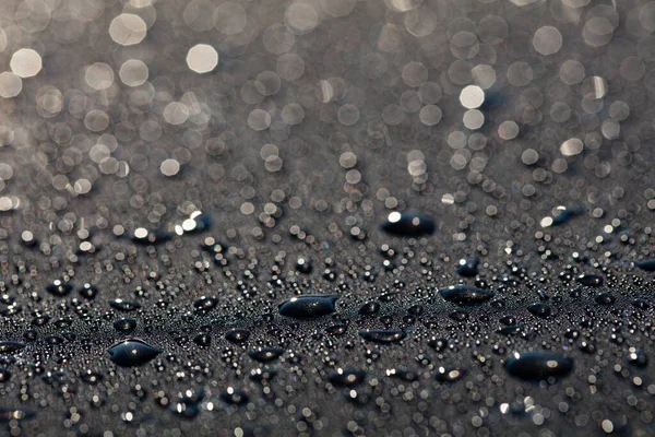 Vízcseppek Közelsége Autóra Eső Után — Stock Fotó