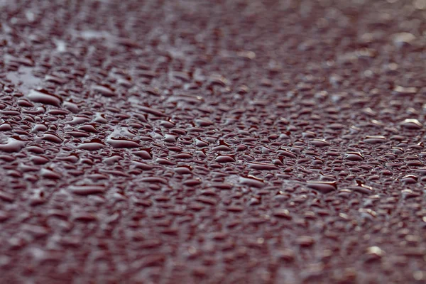 Wassertropfen Fallen Nach Regen Auf Auto — Stockfoto