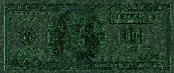 旧的100元钞票图解 — 图库照片