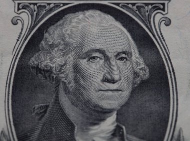 1 dolarlık banknotun ön tarafı kapanıyor.