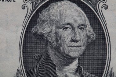 1 dolarlık banknotun ön tarafı kapanıyor.