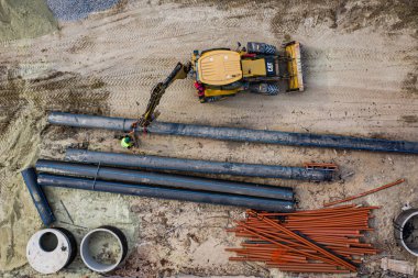 Lviv, Ukrayna - 25 Kasım 2020: Shevchenko Caddesi 'ndeki yol onarımı. Lviv, Ukrayna 'da