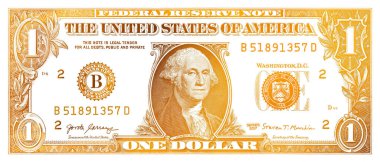Altın desenli 1 Amerikan doları banknot