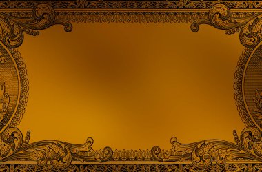 Altın desenli arka planda boş orta alanı olan 1 ABD Doları sınırı