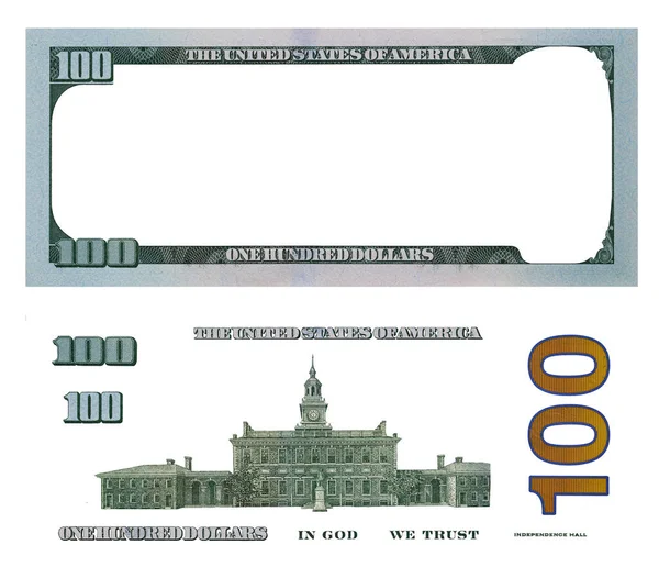100ドル紙幣だ 白を基調としたデザインの要素 — ストック写真