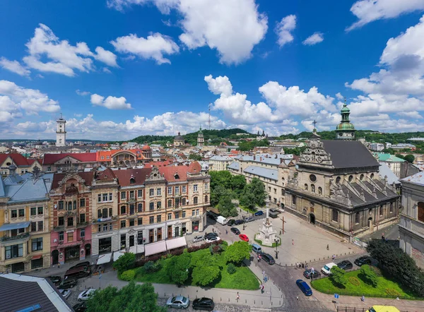 Львів Україна Серпня 2020 Повітряний Вид Бернардінський Храм Львові Від — стокове фото