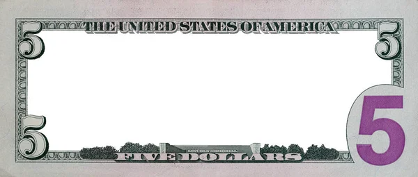 Billete Dólares Parte Trasera Con Área Media Vacía Para Propósito — Foto de Stock