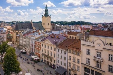 Lviv, Ukrayna - 25 Ağustos 2020: İHA 'dan Ukrayna' nın Lviv kentindeki Latin Katedrali