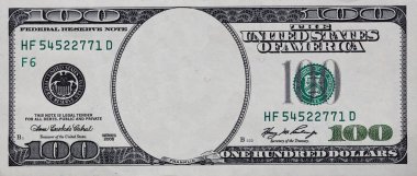 100 dolarlık sınır çizimi için boş orta alan