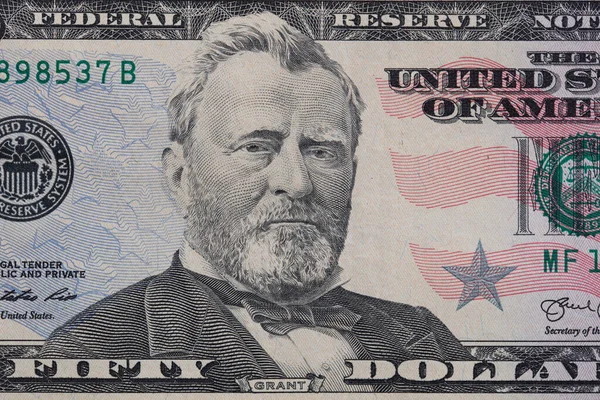 デザインのための新しい50ドル札の断片 — ストック写真