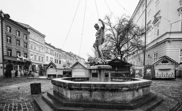 Lviv Oekraïne Januari 2021 Lege Lviv Straten Tijdens Covid Quarantaine — Stockfoto