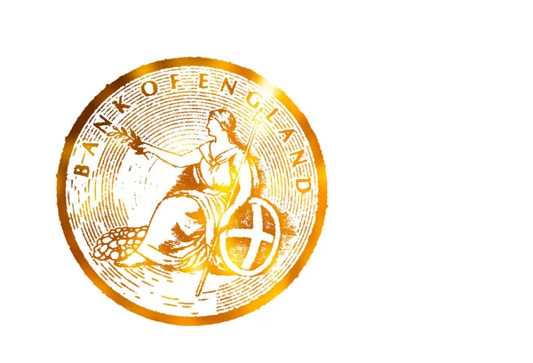 Χρυσό Γκλίτερ Σήμα Της Τράπεζας Της Αγγλίας Κόπηκε Τραπεζογραμμάτιο Λιρών — Φωτογραφία Αρχείου