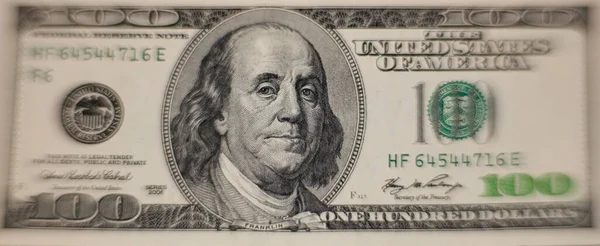100 Доларів Банкноти Розмитими Сторонами Дизайну — стокове фото