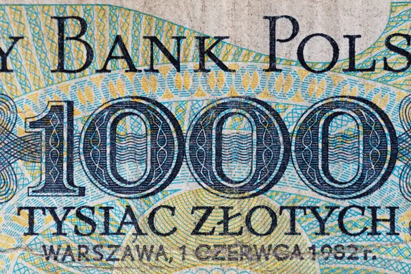 Obverso 1000 Zloty Polonês Para Fins Design — Fotografia de Stock