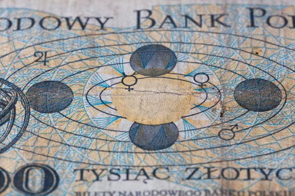 Reverso 1000 Zloty Polaco Para Fines Diseño —  Fotos de Stock