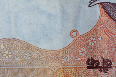 Tasarım amacıyla eski 10 Hint Rupisi 'nin bir parçası.