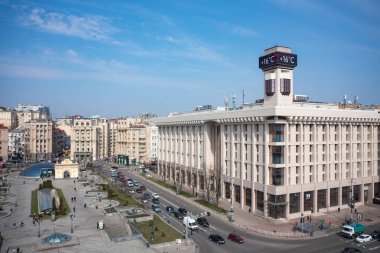 Kyiv, Ukraine - April 1, 2021:  The Trade Unions Building, or Budynok Profspilok in Kyiv clipart