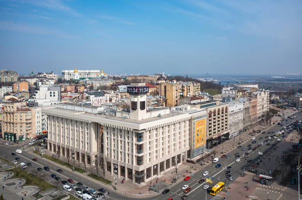 Kiev Ucrania Abril 2021 Edificio Los Sindicatos Budynok Profspilok Kiev —  Fotos de Stock